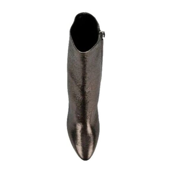 Saint Laurent Lou Ankle Boot 36 6 Metallic Leather Gun Metal New - Picture 15 of 15